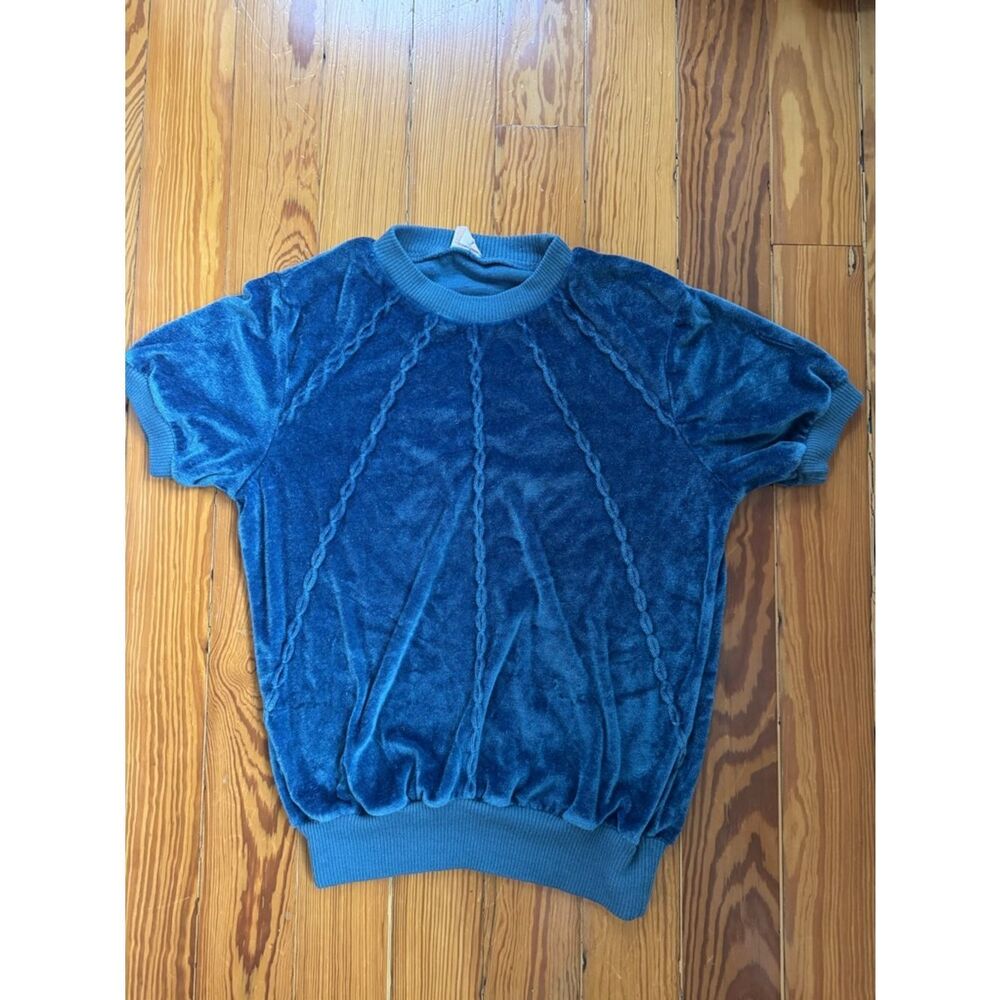 Vintage Blue Velour Top